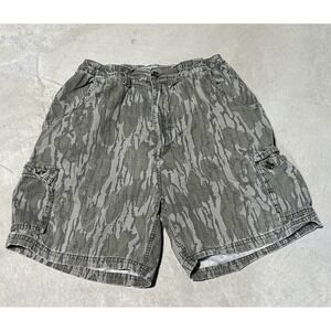 MOSSY OAK TIBBEE II HUNT BOTTOMLAND CAMO CARGO SHORTS SZ L RIPSTOP Y2K Faded